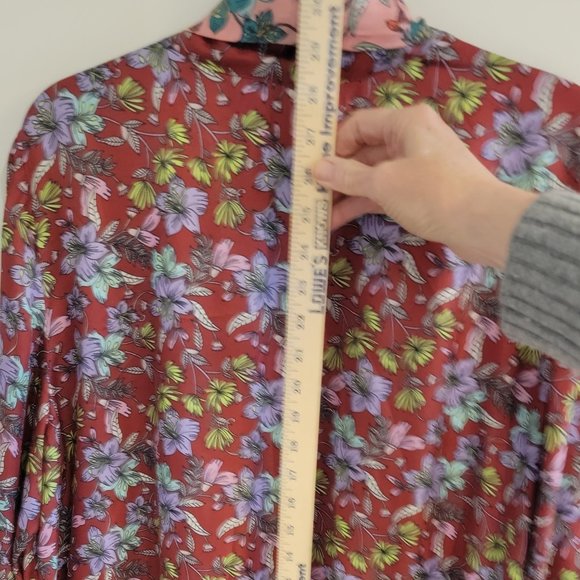 Johnny Was Silk Smoking Jacket/Kimono  XL size  NWOT - Picture 5 of 13